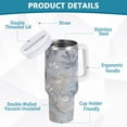 thumbnail image 4 of 40 oz Stainless Steel Tumbler Vacuum Insulated Leak Proof Stainless Steel Coffee Cup Water Bottles Frozen Fallen Leaves Design, 4 of 9