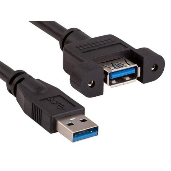 Cable Leader U3104-1101 1 ft. USB 3.0 Panel-Mount Type A Male to Type A Female Cable