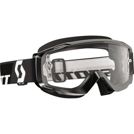 Hustle Goggles - Scott Hustle Solid 2016 MX/Offroad Goggle w/Clear Works Lens Black