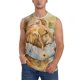 thumbnail image 1 of Fotbe Girl Hugging Dog Flowers Men's Camiseta sin Mangas Estampada para Hombres, Playera Casual para Gimnasio, Entrenamiento, Playa-Small, 1 of 7
