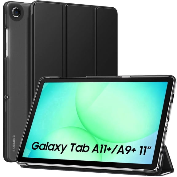 MoKo Case for Galaxy Tab A11 Plus/A9 11-inch 2026/2024, Slim Stand Protective Smart Cover with Hard PC Translucent Back Shell for Galaxy Tab A11 /A9 Plus Tablet, Auto Wake/Sleep, Black