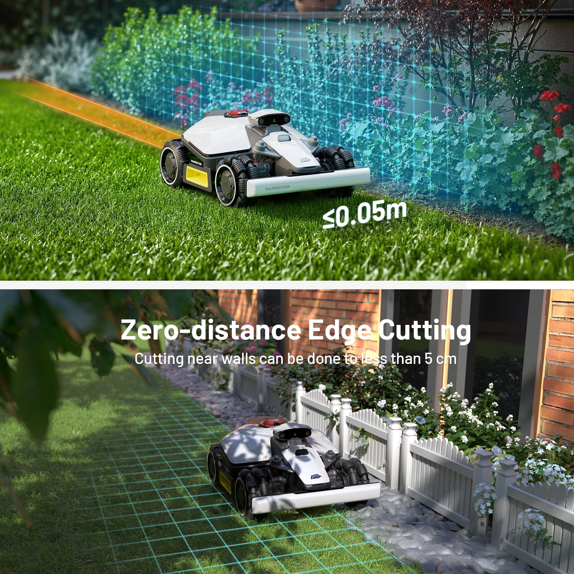 Mammotion LUBA Mini AWD 1500H Robot Lawn Mower with 4G, Reception 0.37 Acre, Max. 0.45 Acre, Cutting Height 0.8"-2.6"