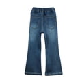 thumbnail image 3 of MuXiKeJi Clothes Girls Denim Pants Y2K Fashion Flared Stretch Denim Pants Rhinestone Detail Casual Bottoms for Toddler Big Kids Girls Denim Trousers, 3 of 4