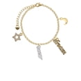 thumbnail image 2 of Delight Jewelry Silvertone Small Sexy Script Goldtone Dream Big Charm Bracelet, 7.5+2" Extender, 2 of 4
