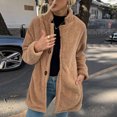 thumbnail image 1 of Puntoco Chaqueta de lana de doble cara de manga larga de color sólido para mujer e invierno Puntoco Puntoco-1, 1 of 7