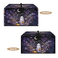 thumbnail image 4 of TSOVTHRID Ghost Pumpkin Violet Floral Print Microwave Oven Cover Dust Cover for Microwave Oven Halloween Decor Universal Small Appliance Covers Fingerprint Protection, 20.9"W x 15.7"D x 12.4"H, L, 4 of 7