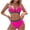Pink, variant on Women's Bikini Set Greek Style Solid Color Tie Side High Cut Fashion Two Piece Swimsuit for Beach Vacation Pool Party, Pink XXL