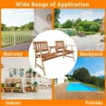 thumbnail image 6 of NiamVelo Outdoor Bench, 2 Person Wooden Garden Chair Front Porch Bench with Umbrella Hole Table and Armrests Lawn Chairs Outside for Pool Beach Backyard Balcony Yard , Natural Oiled, 6 of 7