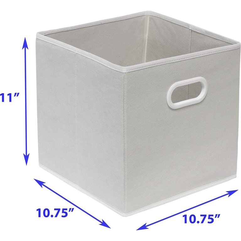 6 Pack - SimpleHouseware Foldable Cube Storage Bin, Grey