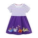 thumbnail image 1 of Vestido de princesa con estampado animal para niña REDARER, manga corta, estilo veraniego, bordado a rayas, para talla 3-4 años, 1 of 4