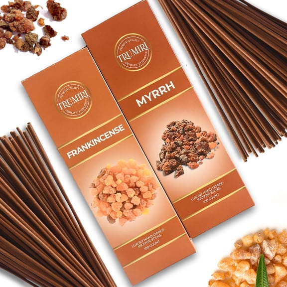 Frankincense & Myrrh - Combo Pack of Incense Sticks - 100 Inscents-Sticks of Each Scent - Total 200 Insence - Non Toxic Incienso for Smudge Rituals and Spiritual Cleansing of Negative Energies