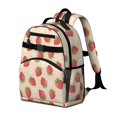 thumbnail image 2 of Strawberry and Flower Pink Pattern Cute School Backpack Bag for School with Padded Back and Adjustable Shoulder Straps 15.25"x11.5"x5.25", 2 of 5