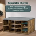thumbnail image 5 of Queip Shoe Storage Bench, Cubby Shoe Rack Entryway Bench, 3-Tier Shoe Rack Bench 10 Cubbies Adjustable Entrance Organizer Shelf for Hallway -Brown, 5 of 9