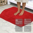 thumbnail image 3 of HOME WEAVERS Waterford Bath Rug 100% Cotton, Soft Tufted & Absorbent, Non-Slip, Machine Washable Bathroom Mat – 24"x40", Red, 3 of 9