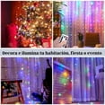 thumbnail image 2 of Cortina de luces led navideña DOSYU 2 PIEZAS 3x3 Metros Multicolor, 2 of 5