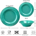 thumbnail image 2 of 18-Piece Farmhouse Melamine Dinnerware Set - Shatterproof, Lightweight,  Outdoor Dining Plates, Bowls, and Serving Dishes for Everyday Use, Camping, Picnics, Light Green, 2 of 6