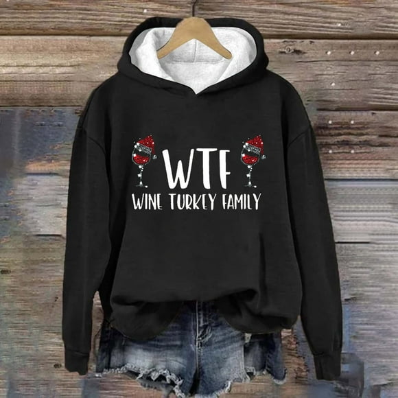 Tetras Womens Sweatshirt Fall,Fashion Women's Casual Long Sleeve Printed Round Neck Ladies Hooded Sweatshirt,Tops Blouse