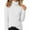 White, variant on Rutainlusire Womens Fashion Warm High Neck Fleeced Comfy Sweaters Blouses Womens Cute Tops Casual Crewneck Fleece Pullover Long Sleeve Thermal Soft Fuzzy Winter Clothes