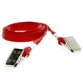 thumbnail image 2 of 25 Pack - Double Sided/Open Ended Lanyards with Two Bulldog Clips - Twist Free 2 Hook Design (1 on Each End) for Special Event Badges, Credentials and Ticket Holders (Red), 2 of 4