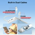 thumbnail image 4 of Yoobao Mini Power Bank PD20W Fast Charging with LED Display, 10000mAh USB-C in&Out Portable Charger with Built-in 2 Cables, 4 Outputs Travel Battery Pack for iPhone 16 15 Samsung iPad, White, 4 of 10
