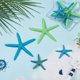 thumbnail image 4 of Set de 8 estrellas de mar de resina en 4 estilos diferentes, de 6 a 12 cm (2,4 a 4,7 pulgadas). Ideal para manualidades. Adornos de estrellas de mar en tonos verde y azul., 4 of 5