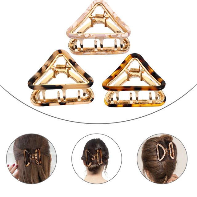 BESTYASH 3Ud Horquillas Triángulo Doradas Hechas Con Materiales De Calidad Para Estilo Chic