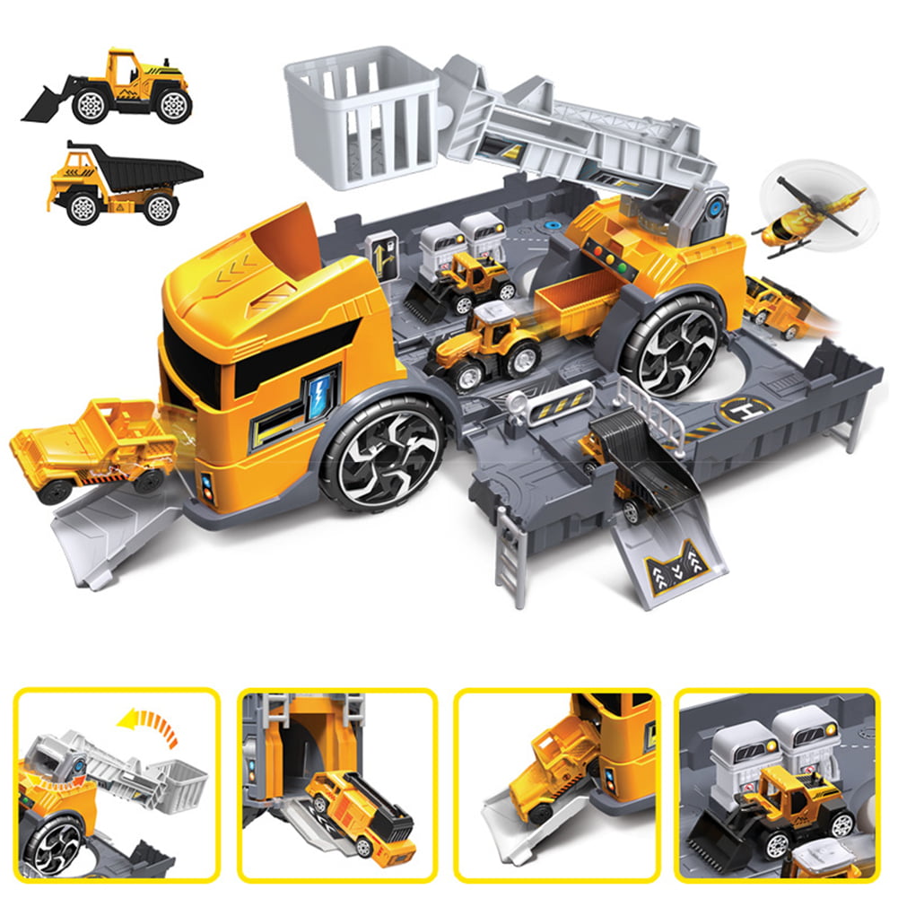 C LQKYWNA Deformed Truck for Kids Role Play Large Pretend Playset Toy Cutlery / Tool / Rescue Vehicle Set Education Gift for Boys Girls 