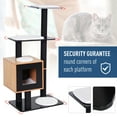 thumbnail image 3 of PawHut 47" Wood Cat Tree, Cat Condo Tower with Scratching Post, Toy Ball, Black, 3 of 9