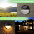 thumbnail image 5 of Juego de 4 luces solares LED de pared para exterior, clasificación IP65, bombillas decorativas de pared impermeables, luz blanca cálida, para pared, valla, terraza, jardín, puerta de entrada, escalera, 5 of 5
