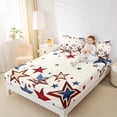 thumbnail image 5 of Homewish American Flag Stars Twin Sheet Sets for Teen, Vintage Style Twin Fitted Sheet, Dreamy Cartoon Theme Flat Sheet, Breathable Home Decor, 3-Piece, 5 of 8