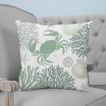 thumbnail image 4 of Pillow Covers 18x18 Set of 2, Sage Green Crab Coastal Throw Pillow Covers Decorative Couch Cushion Cover, Summer Coral Nautical Microfiber Soft Square Pillowcases for Bedroom Living Room Sofa, 4 of 7