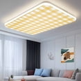 thumbnail image 2 of Plaid Yellle,Fluorescent Light Covers for Ceiling Lights 4x2 feet,2 Pack Magnetic Light Filters for Classroom,Rural Abstract Geometric Lattice Fluorescent Light Shade Panel for Office School Drop, 2 of 9