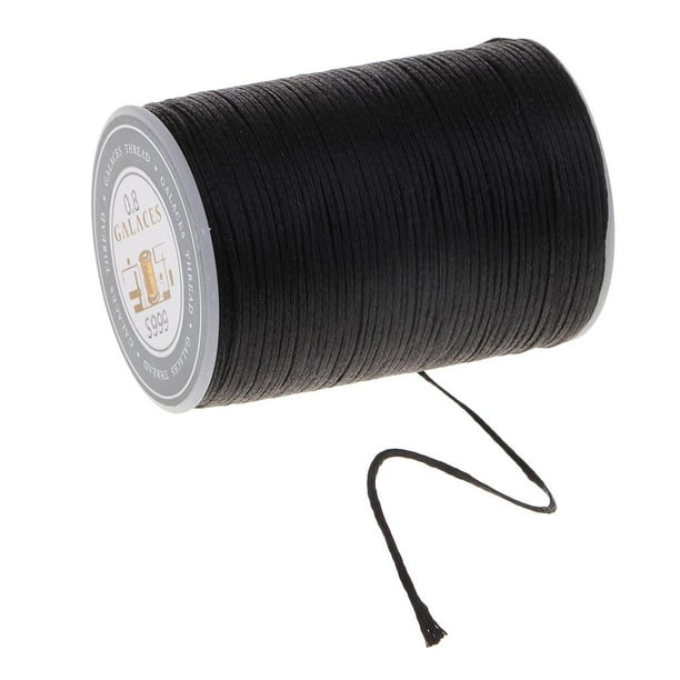 Cordón de Costura de Cuero Macarena Hilo Encerado 0.8mm Negro 98 Yardas