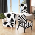 thumbnail image 4 of Designart "Black Circles Pattern" Upholstered Patterned Accent Chair and Arm Chair, 4 of 5