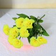 thumbnail image 4 of Artificial Carnation Flower with Stem 10 Head Home Office Table Centerpiece Wedding Faux Flower Branch Floral Arrangement Decoration -Yellow, 4 of 8