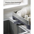 thumbnail image 4 of SONGMICS Dish Drying Rack, 1-Tier Dish Rack for Kitchen Counter with Rotatable and Extendable Drain Spout, Dish Drainer with Utensil, Cup, Glass, Cutting Board Holders, Silver and Gray, 4 of 6