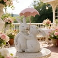 thumbnail image 4 of QuanTara White Easter Bunny Resin Statue - 7.87x5.51x3.74in Outdoor Garden Decor, Hand-Painted Spring Rabbit Figurine for Yard, Patio, Porch, Indoor Mantle, Easter Gift & Home Decoration, 4 of 6