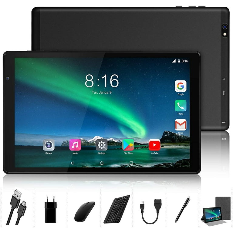 Toscido T151 Tablet 10 inch, Octa-Core, 4GB Ram, 64GB ROM, Android 10.0, 1920x1200 Full HD Ips, 13MP+5MP, 5GHz Wi-Fi, Bluetooth 5.0, 6000mAh-Black