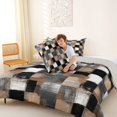 thumbnail image 4 of Homewish Retro Brown Checkerboard Full Size Comforter Sets,Retro Geometric Bedding Comforter Set,Light Gray Reversible,3 Pieces,1 Comforter and 2 Pillowcases, 4 of 7