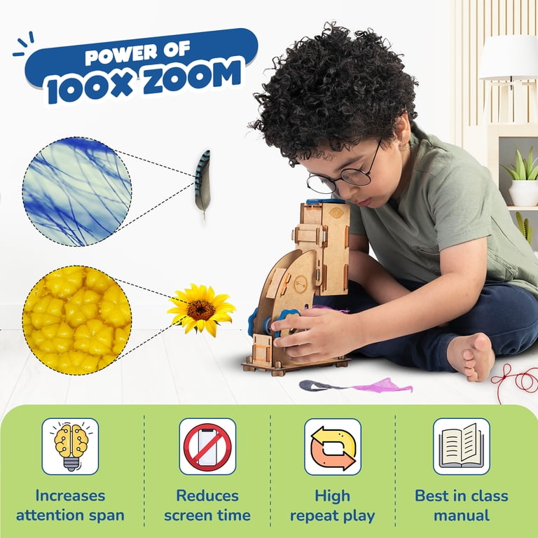 Smartivity, Microscope, 100x Zoom DIY STEAM Kit, Kids Ages 8-14