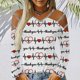 thumbnail image 2 of Blusa de mujer con cuello en V y estampado de amor, manga larga, sin tirantes, con hombros descubiertos Pompotops  gfhjh22474, 2 of 5