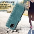 thumbnail image 3 of Premium PU Leather Wallet Case for Samsung Galaxy A42 5G, with Kickstand and Magnetic Closure Convenient Card Slots Cash Pocket Shockproof Protective Phone Cover for Samsung Galaxy A42 5G, Green, 3 of 7
