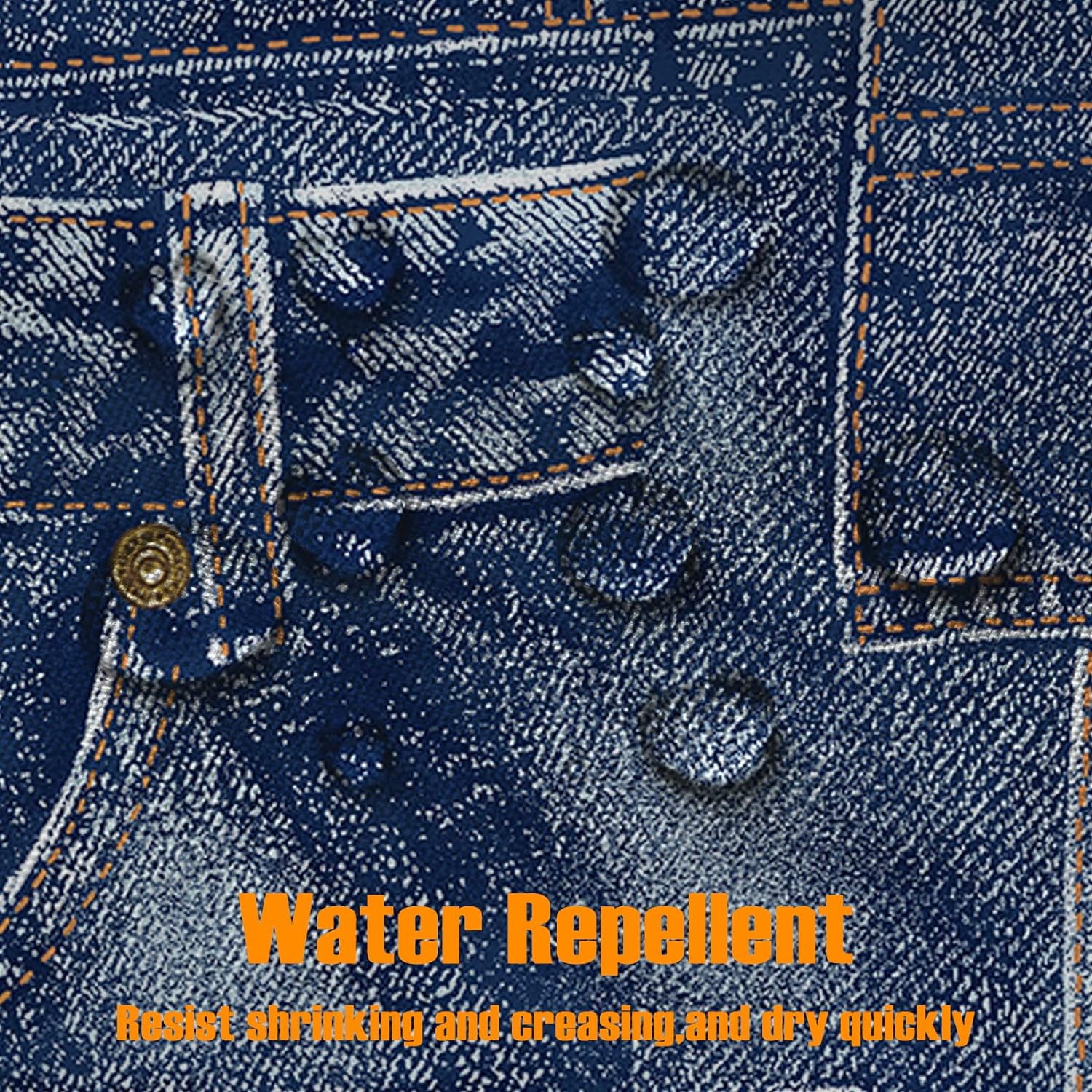 Jeans Denim Material Patchwork Real Seems Polyester Fabric Shower Curtain Sets with Hooks Waterproof Bathroom Decor