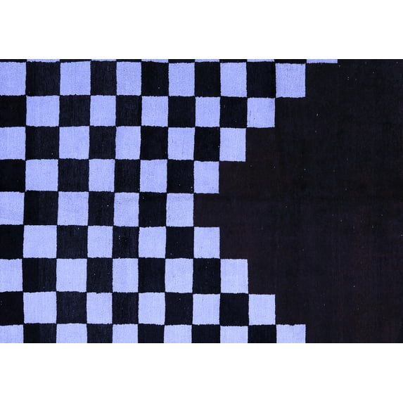 Ahgly Company Machine Washable Indoor Rectangle Abstract Blue Modern Area Rugs, 5' x 8'