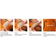 4/4 Wood Cello for Adults and Kids, Acoustic Cello Set with Portable Bag, Bridge,Bow and Rosin, String Musical Instruments for Beginner, White