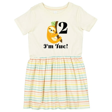 

Inktastic 2nd Birthday Sloth 2 Year Old Girls Toddler Dress