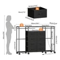 thumbnail image 3 of Zocalo Cómoda 8 Cajones Con Perchero Mueble Para Ropa Con Led Y Usb, Negro, 3 of 8