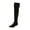 Black, variant on YDN Women Over The Knee High Stilettos Boots Pointed Toe Kitten Low Heels Wide Calf Dress Zipper Shoes Size 7 Blue