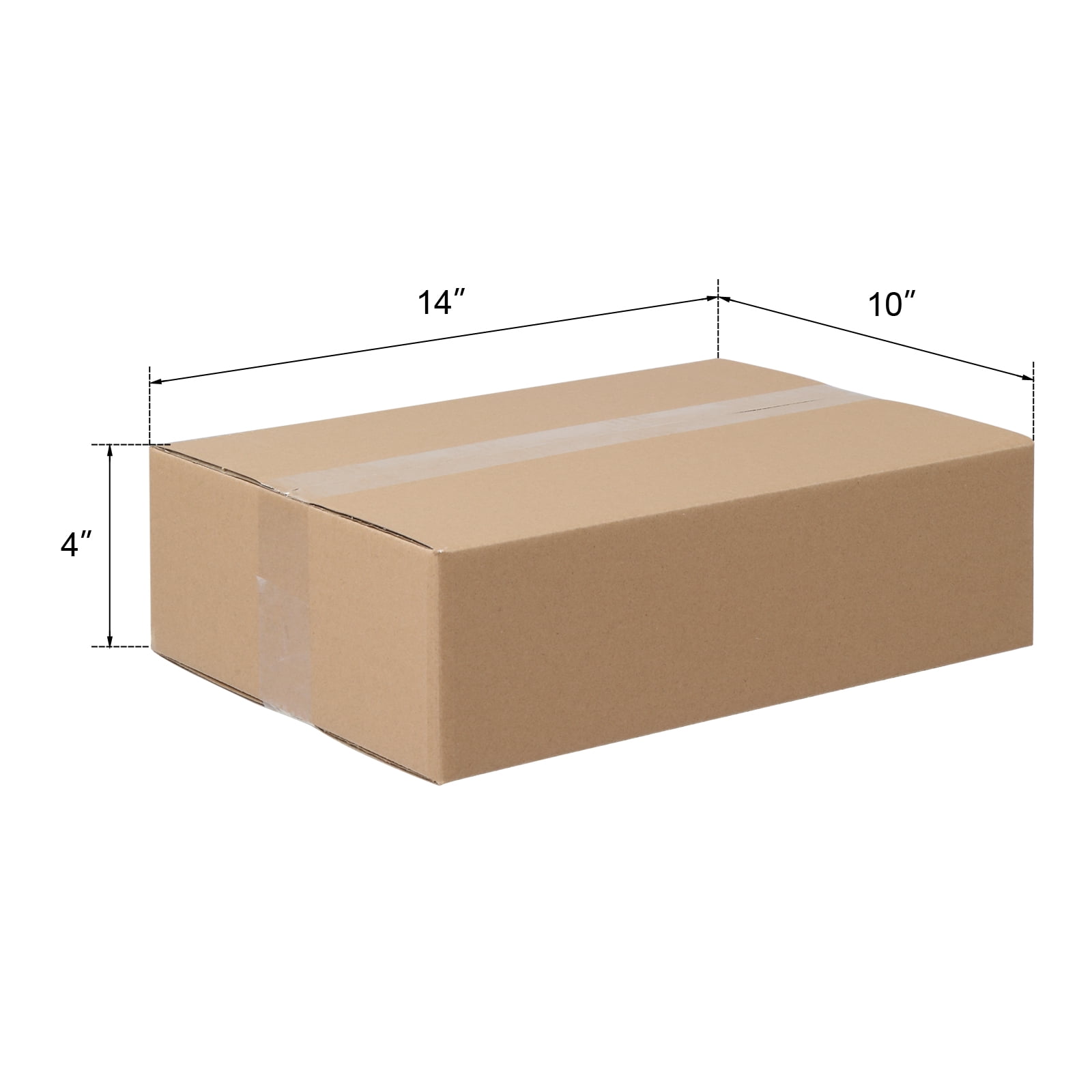 50Pcs Thick 3mm Corrugated Cardboard Box in Kraft Paper Color, 14 "x 10" x 4 "(35.6cm x 25.4cm x 10.2cm)