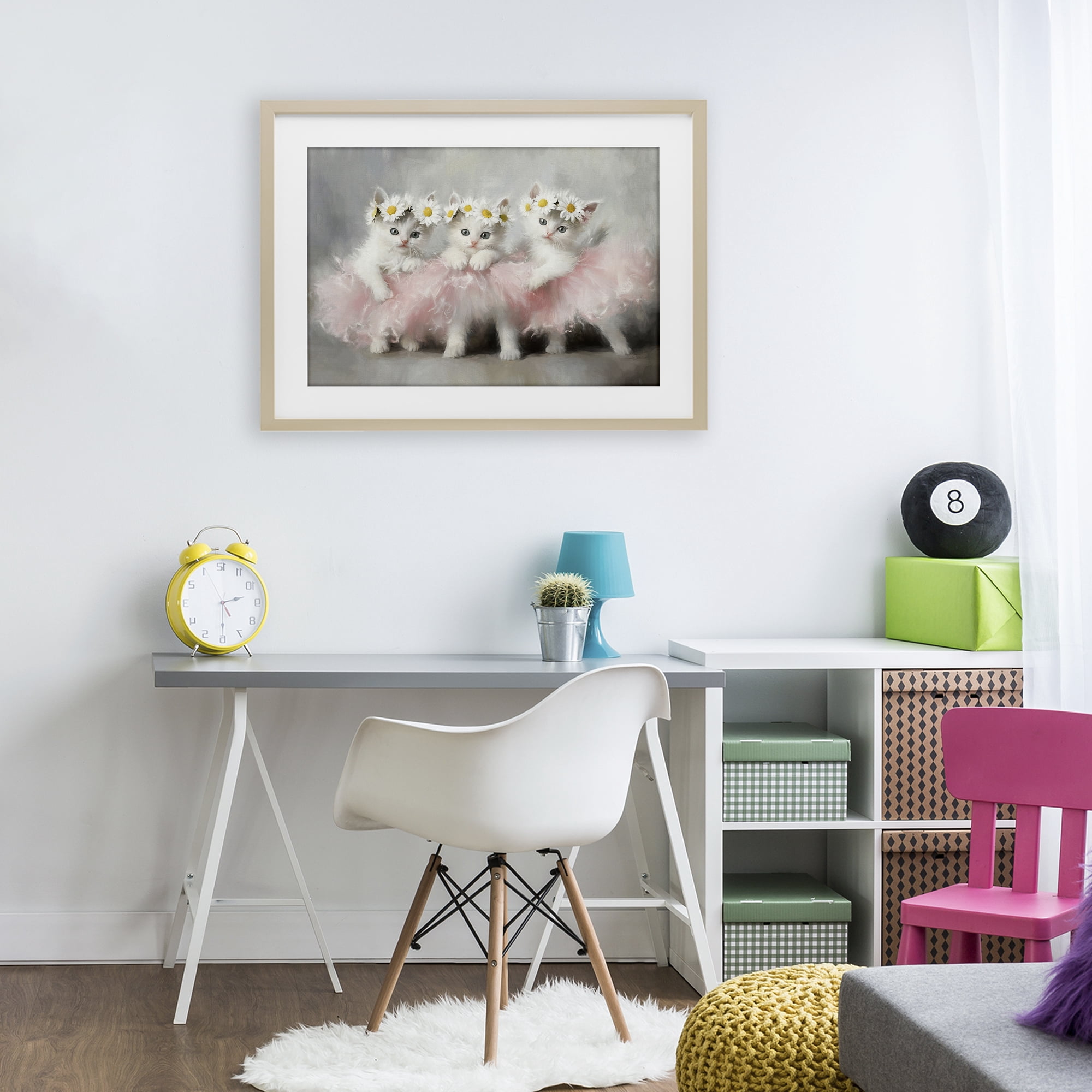 Stupell Industries Dancing Kittens in Tutus Birch Framed Print Under Glass, design by Tina LeCour